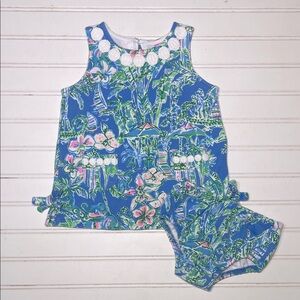 LILLY PULITZER EUC Colorful Side Bow Dress Bloomer Set